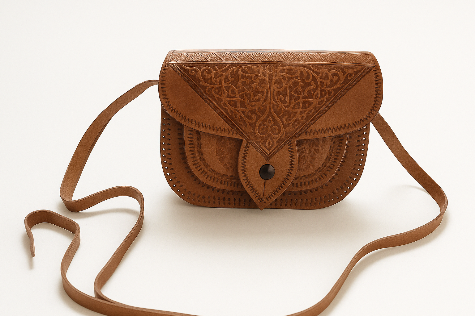 Real Leather Handmade Moroccan Shoulder Bag -  MODE & MUSE